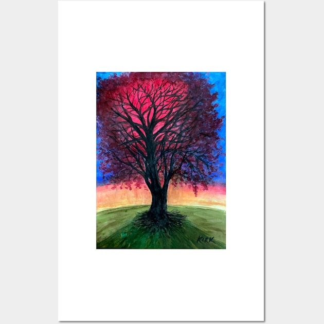 Expressionist Tree in Sunset Wall Art by jerrykirk